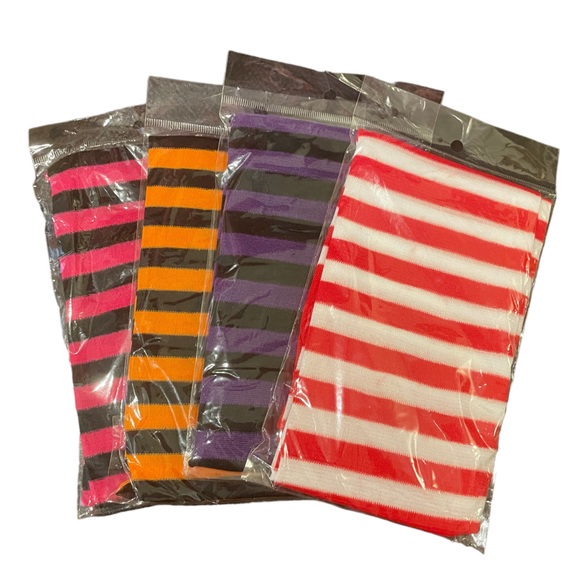 ‼️$7‼️ 4 Pairs Striped Over The Knee Socks - Picture 2 of 6